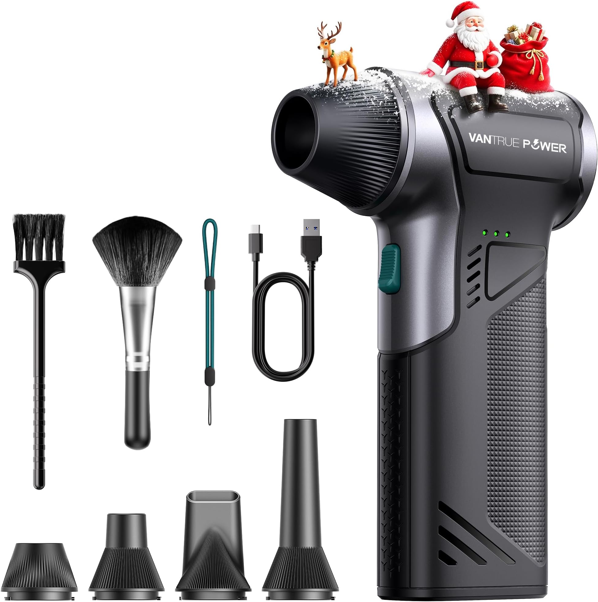 Professional-Grade Electric Air Duster: 110000RPM Turbo Fan & 3-Speed Control