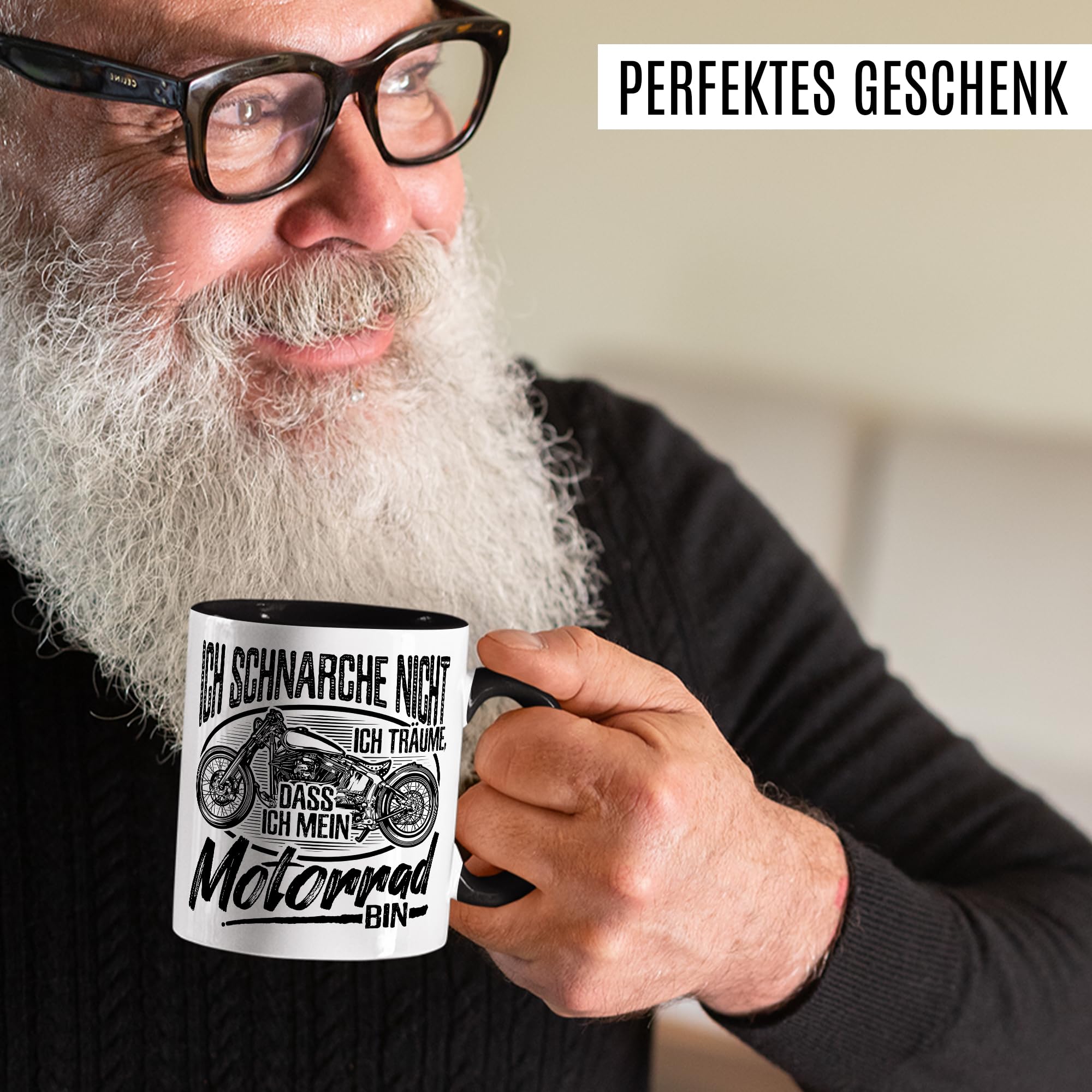 Tasse De Moto Avec Inscription En Allemand « Je Ne Ronfle Pas – Je Rêve Que Je Suis Ma Moto, Cadeau De Motard Drôle Idée Cadeau Tasse à Café Motard
