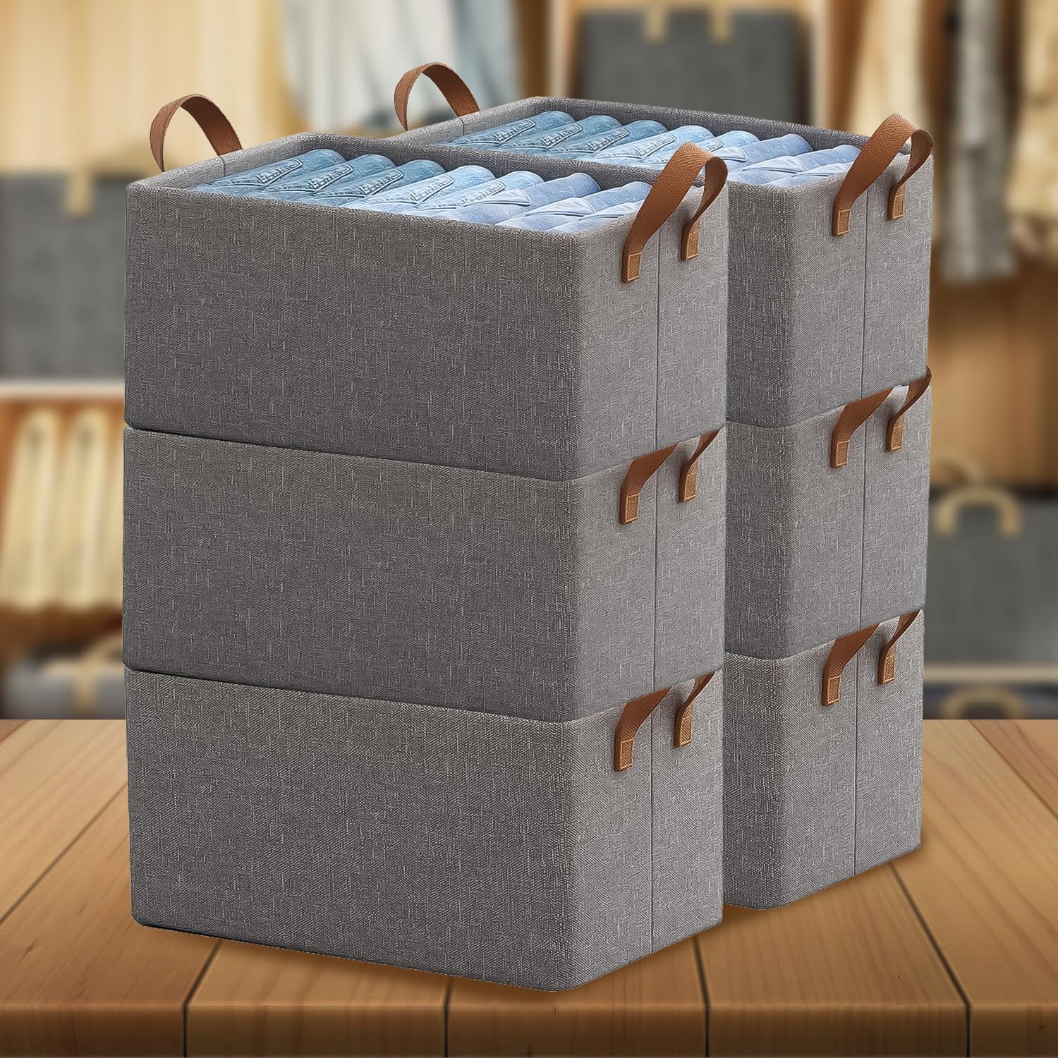 See full amazon price history chart for SITTELLA 6 Pieces Foldable Wardrobe Organizer with Durable Handle, Stuff Storage Box Closet Drawer Organizers for Clothes, Toys, Books, Blanket (Grey) SITTELLA 6 Pieces Foldable Wardrobe Organizer with Durable Handle, Stuff Storage Box Closet Drawer Organizers for Clothes, Toys, Books, Blanket (Grey) (B0D45KVT1S) Amazon Price History, Amazon Price Tracker