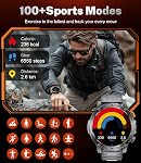 LIGE Smart Watch pour les hommes avec réponse / faire des appels, 1.75" HD Afficher la montre militaire avec 1000mAh Batterie(50+Standby), LED Lampe de poche, IP68 Imperméable, 120+ Modes de sport, Android iOS Montres intelligentes