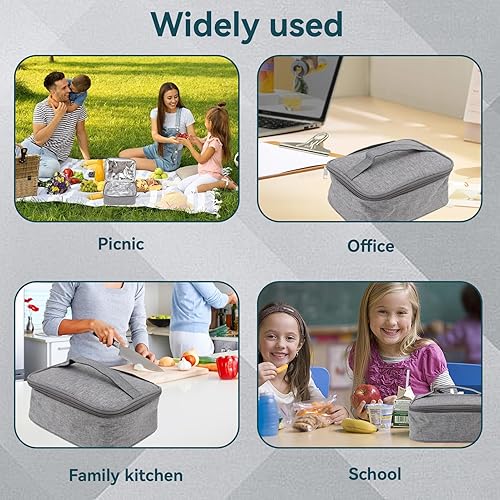 Miniatura 7 de Caja de almuerzo portátil para calentar alimentos, con carga USB, caja de almuerzo calentada de tela Oxford, mini calentador de alimentos para