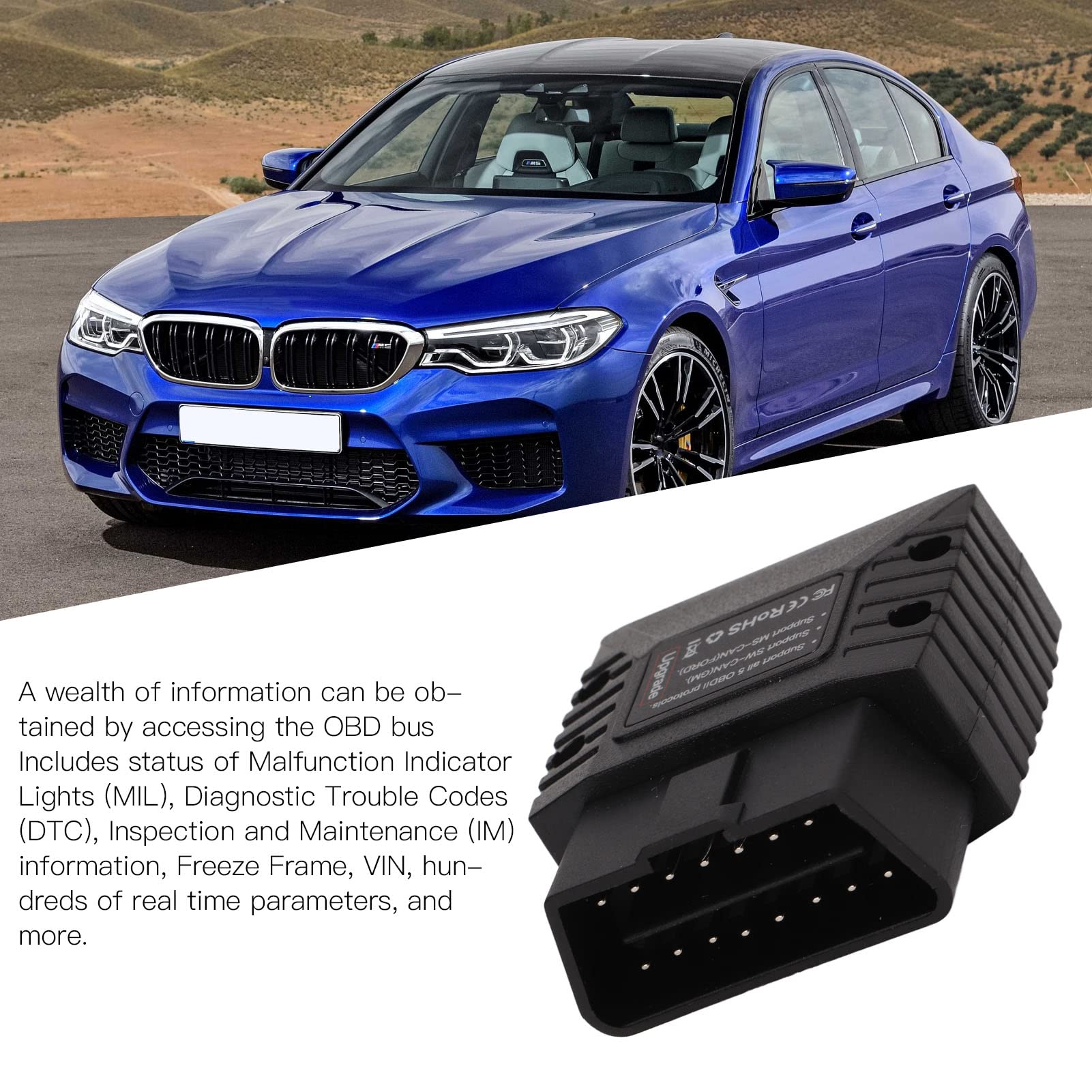 Scanner Diagnostico MC Bluetooth BLE V2.2 OBD2 per Android e IOS e Windows Lettore di Codici OBD II Bluetooth 4.0 Enging per Android per IOS