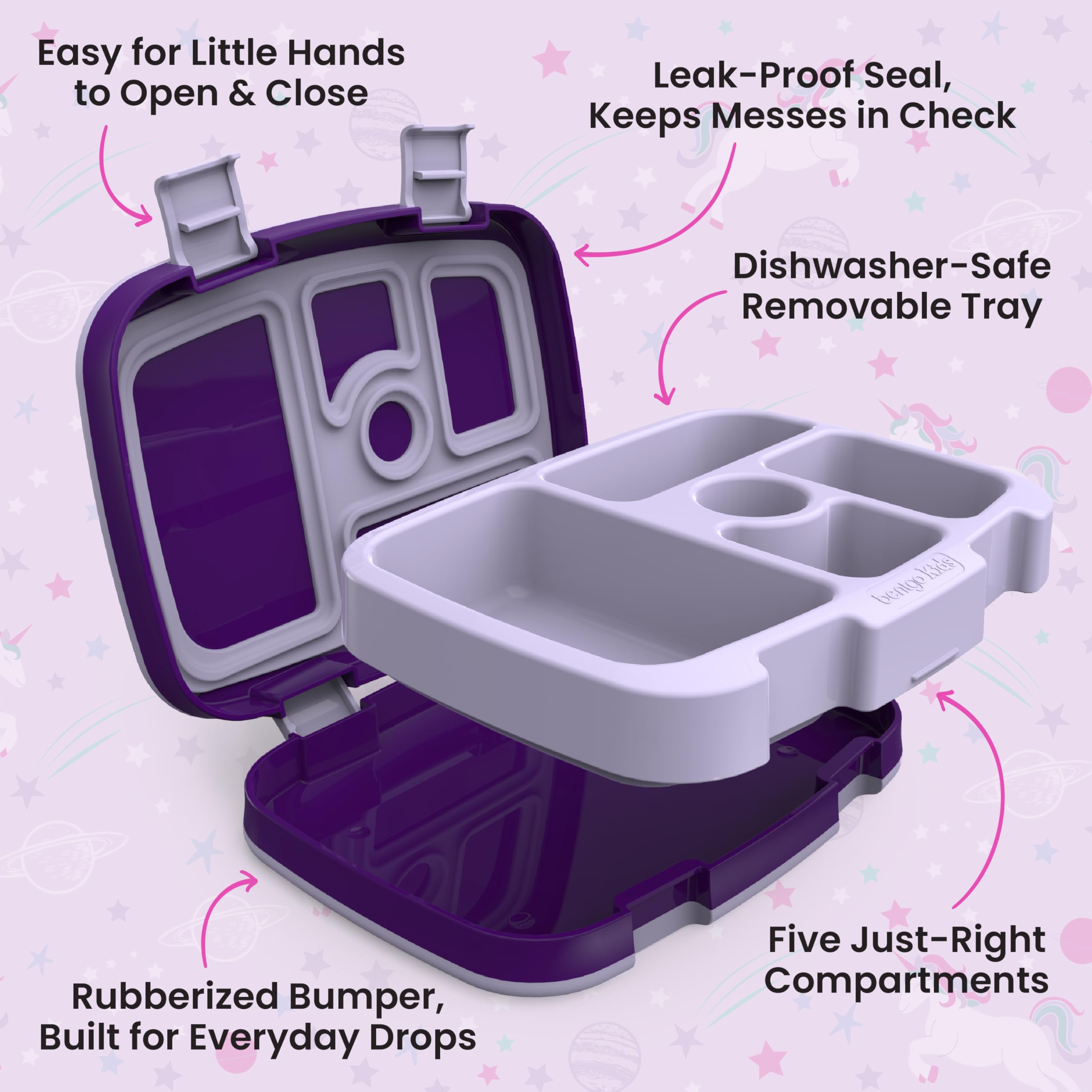 Bentgo Unicorn Lunch Box - Leak-Proof Kids Bento Box -7