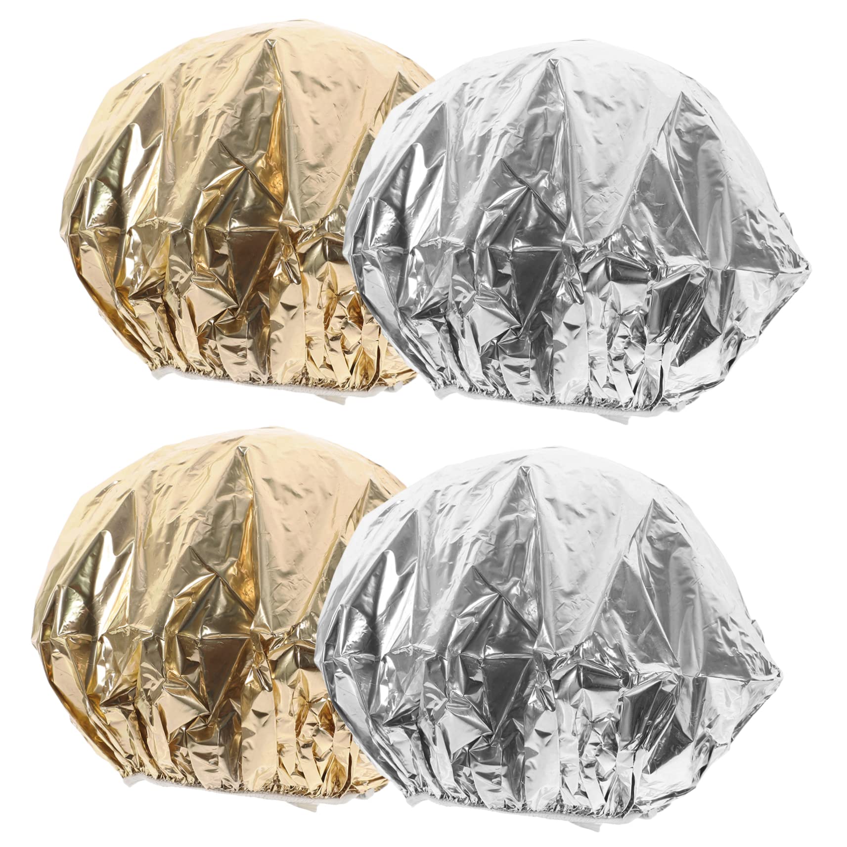 FRCOLOR 3sets Hair Coloring Hats Tinfoil Cap Heat Retention for Deep Conditioning Treatment 4pcs*3