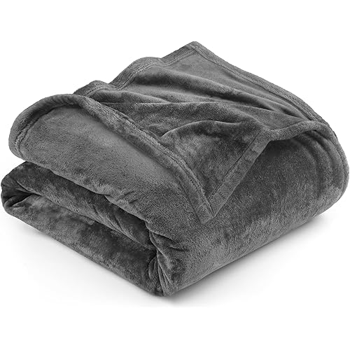 Utopia Bedding Fleece Blanket Twin Size Grey 300GSM Luxury Anti-Static Fuzzy Soft Microfiber Bed Blanket (60x80 Inch)