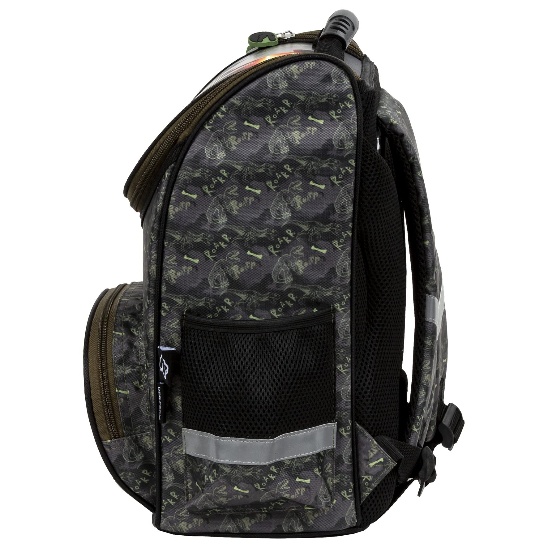 Goldkids Schulranzen Ranzen Tornister mit Dinosaurier Dino Motiv für Jungen Mädchen. Geeignet ab der 1. Klasse der Grundschule ink. Regenschutz