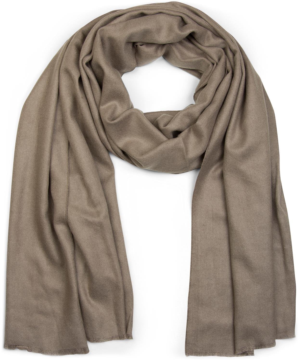 styleBREAKER soft solid color shawl scarf with fringes, wrap, unisex 01017070, Colour:Taupe