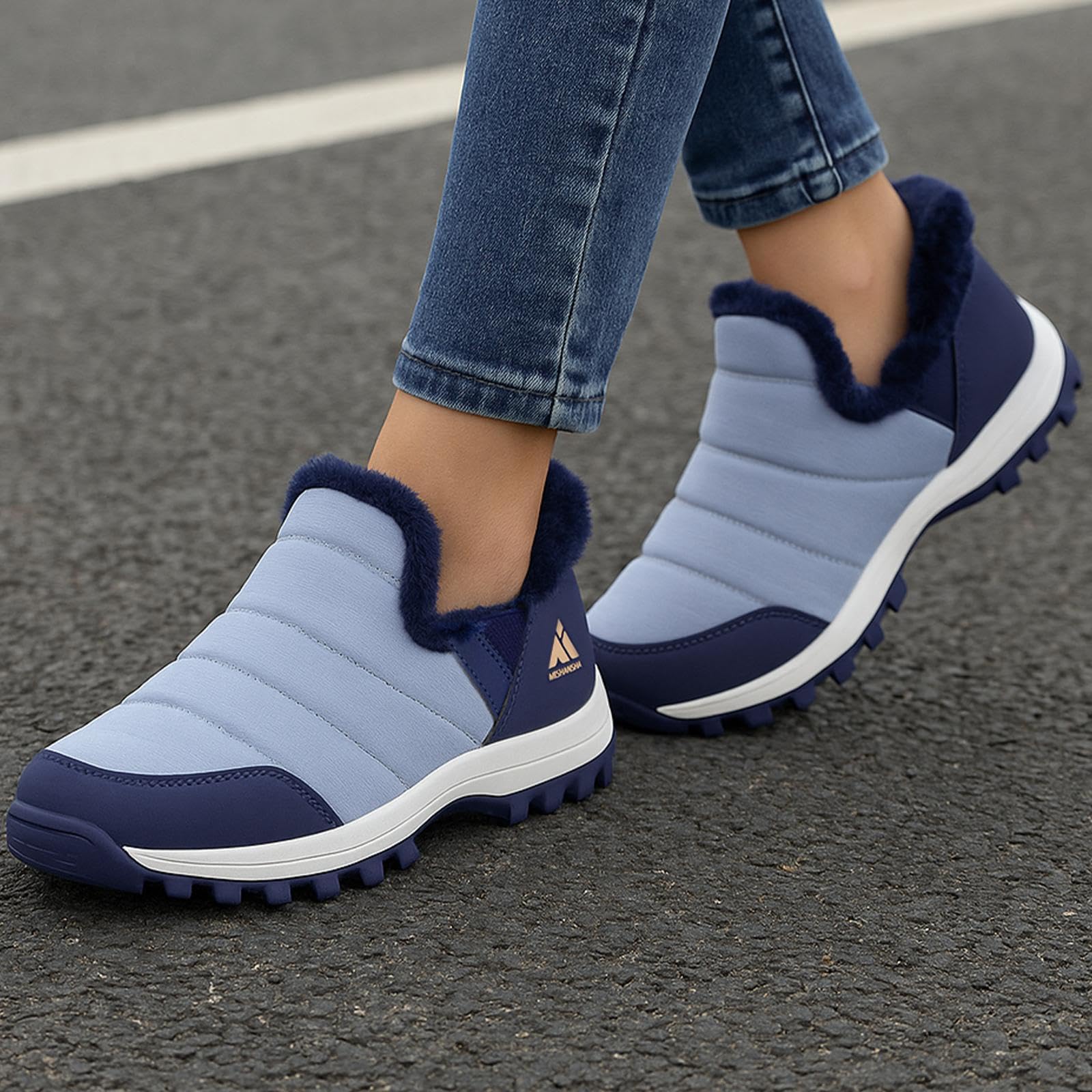 Mishansha Scarpe Invernali da Donna Foderate Antiscivolo Stivali da Neve, Taglie 36-42