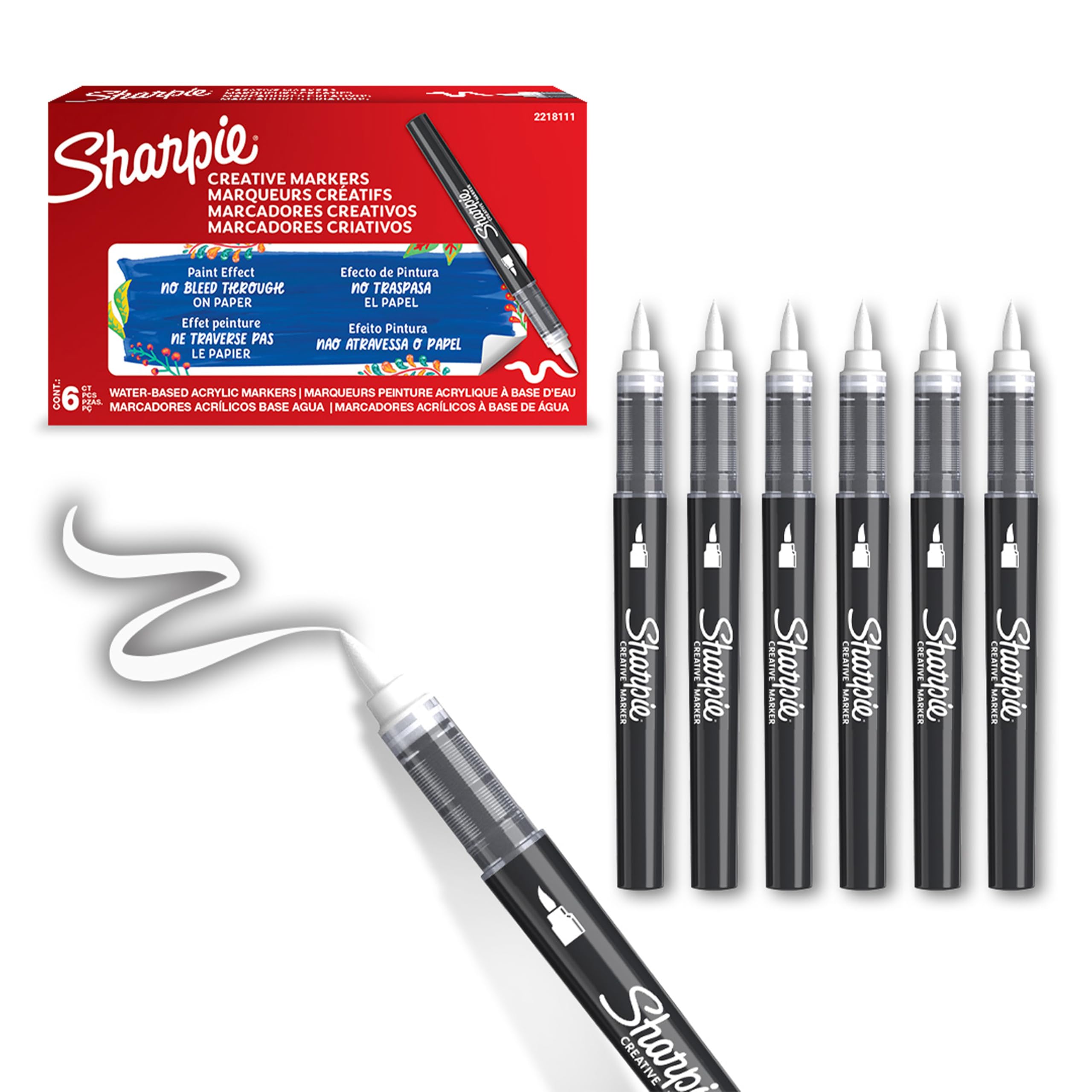 Sharpie Creative Marker - 6 Acryl-Stifte Mit Pinselspitze