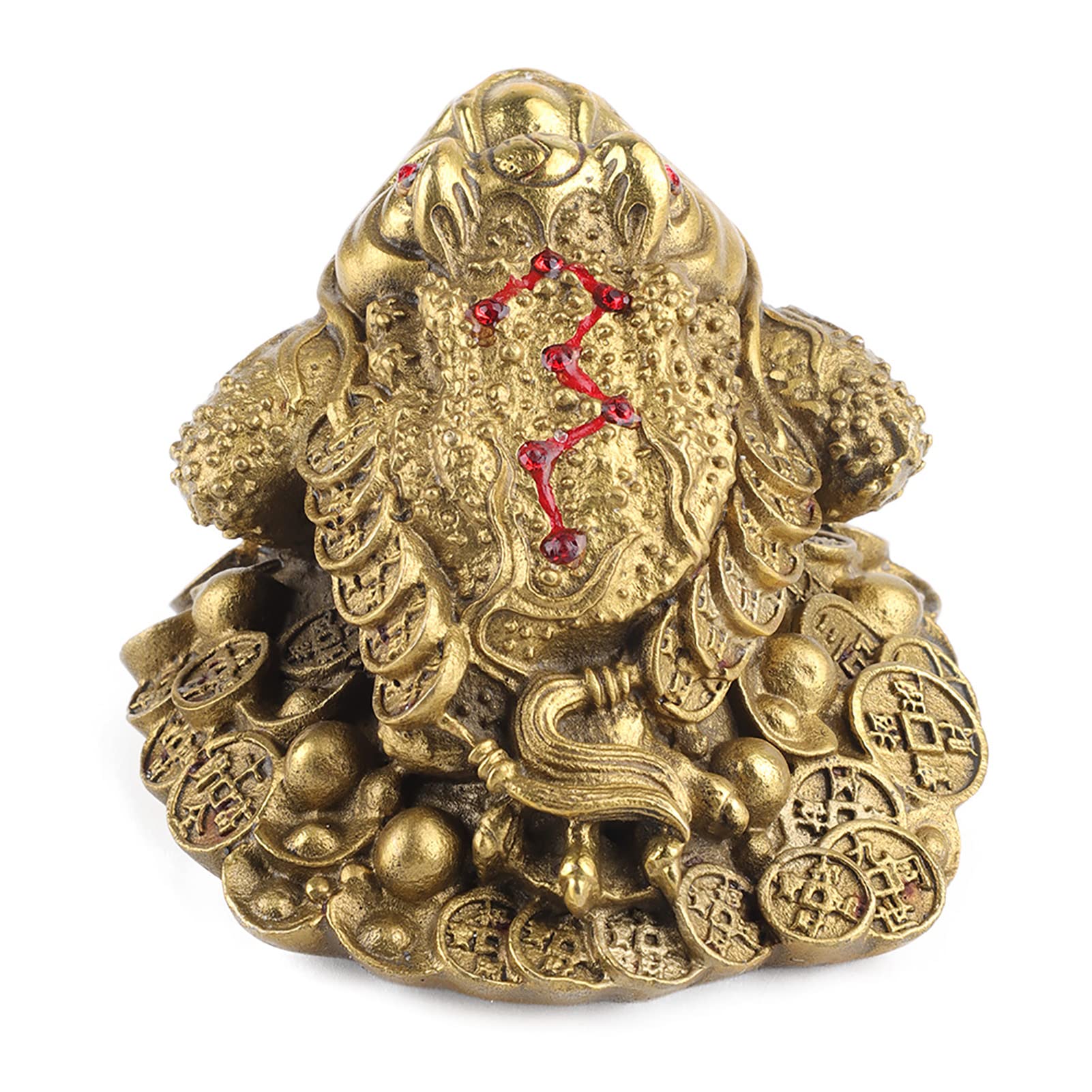 Geldfrosch Messing Glückskröte Feng Shui Dreibeiniger Reichtum Traditioneller Frosch für Wohlstand Home Office Feng Shui Dekor((1))