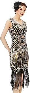 Women's Flapper Dresses 1920s V Neck Beaded Fringed Great Gatsby Dress - Buy now
