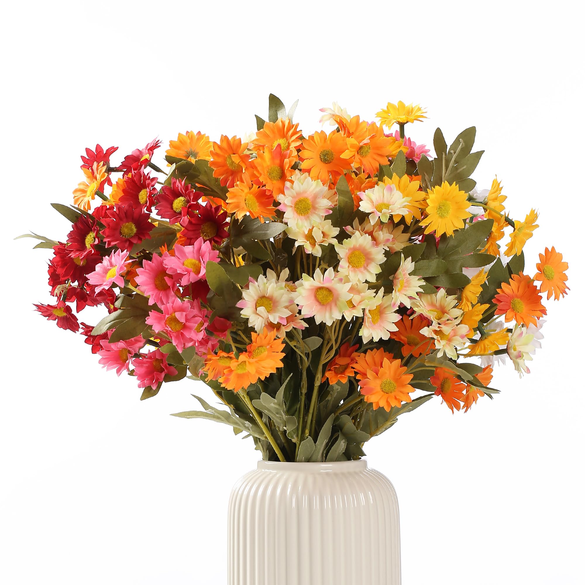 astylishome Margherite artificiali blu, fiori finti, 7 cm, resistenti ai raggi UV, per tombe, giardino, casa, 5825