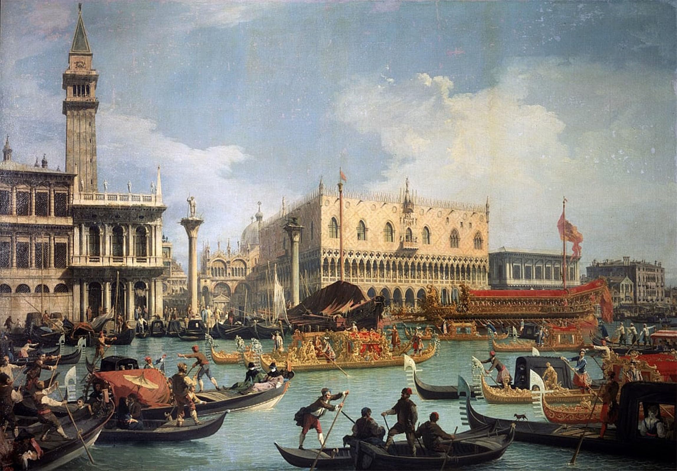 SERENDIPITP Aesthetic Poster Photo Wall Print Retro Picture Buccentoros Return to the Pier at the Doges palace by Antonio Canal Modern Wall Artwork for Home Decor 60x90cm