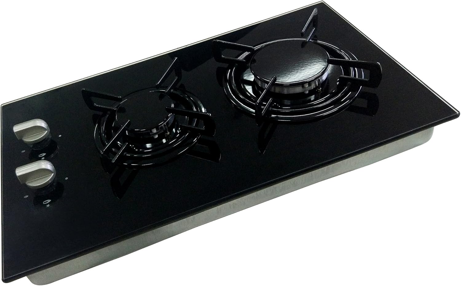 Arebos Cucina Piano Cottura a Gas | Vetroceramica | 2 Fuochi per Gas Naturale | 30 cm Arebos Cucina Piano Cottura a Gas | Vetroceramica | 2 Fuochi per Gas Naturale | 30 cm