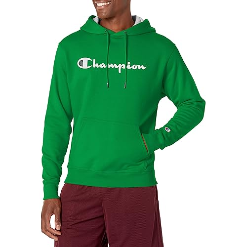 Champion Men's Pullover Hoodie, Powerblend Fleece Midweight Hooded Sweatshirt For Men, Best Hoodies for Men, Script