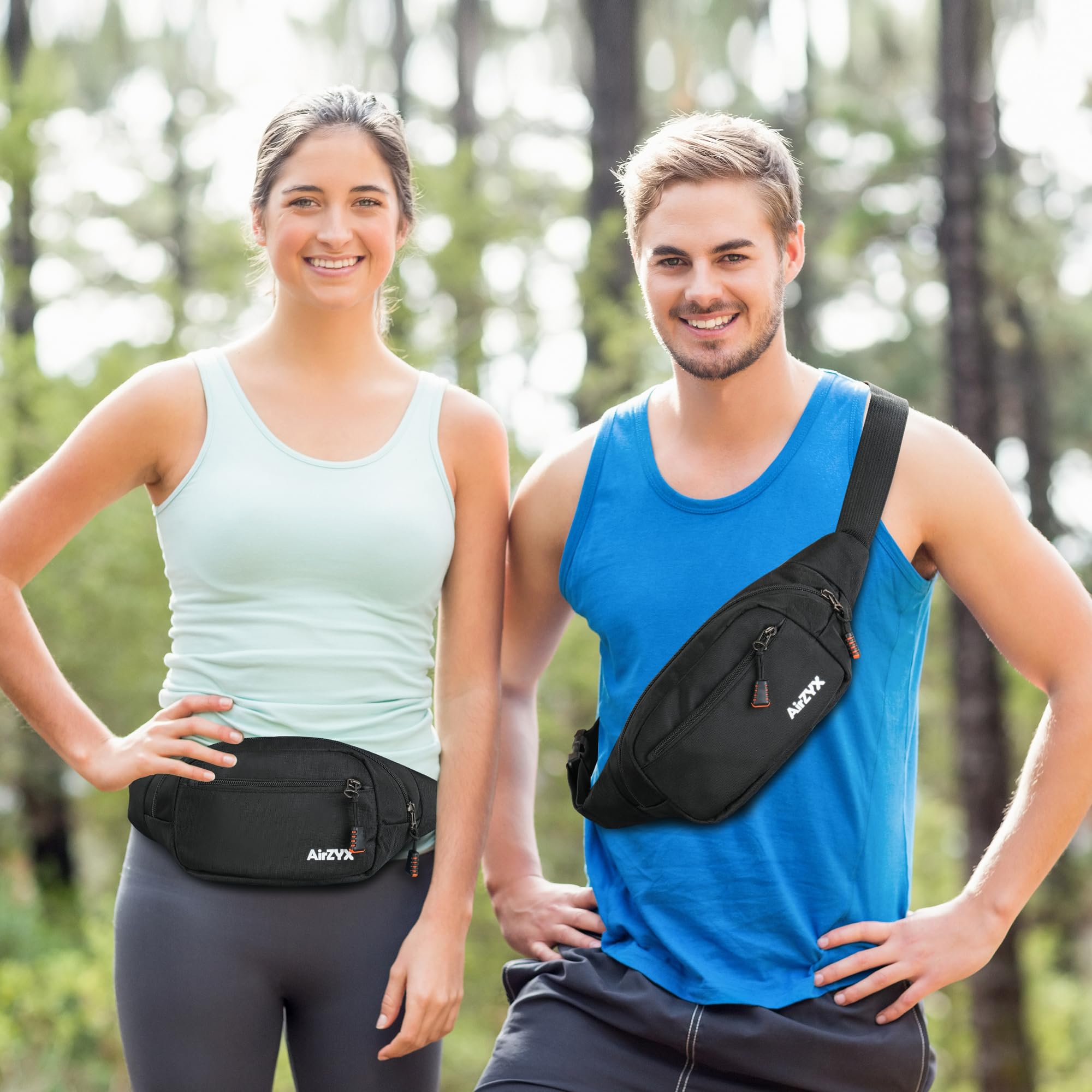 AirZyx Bumbags and Fanny Packs for Women Men for Hiking Running (Black) - Image 4