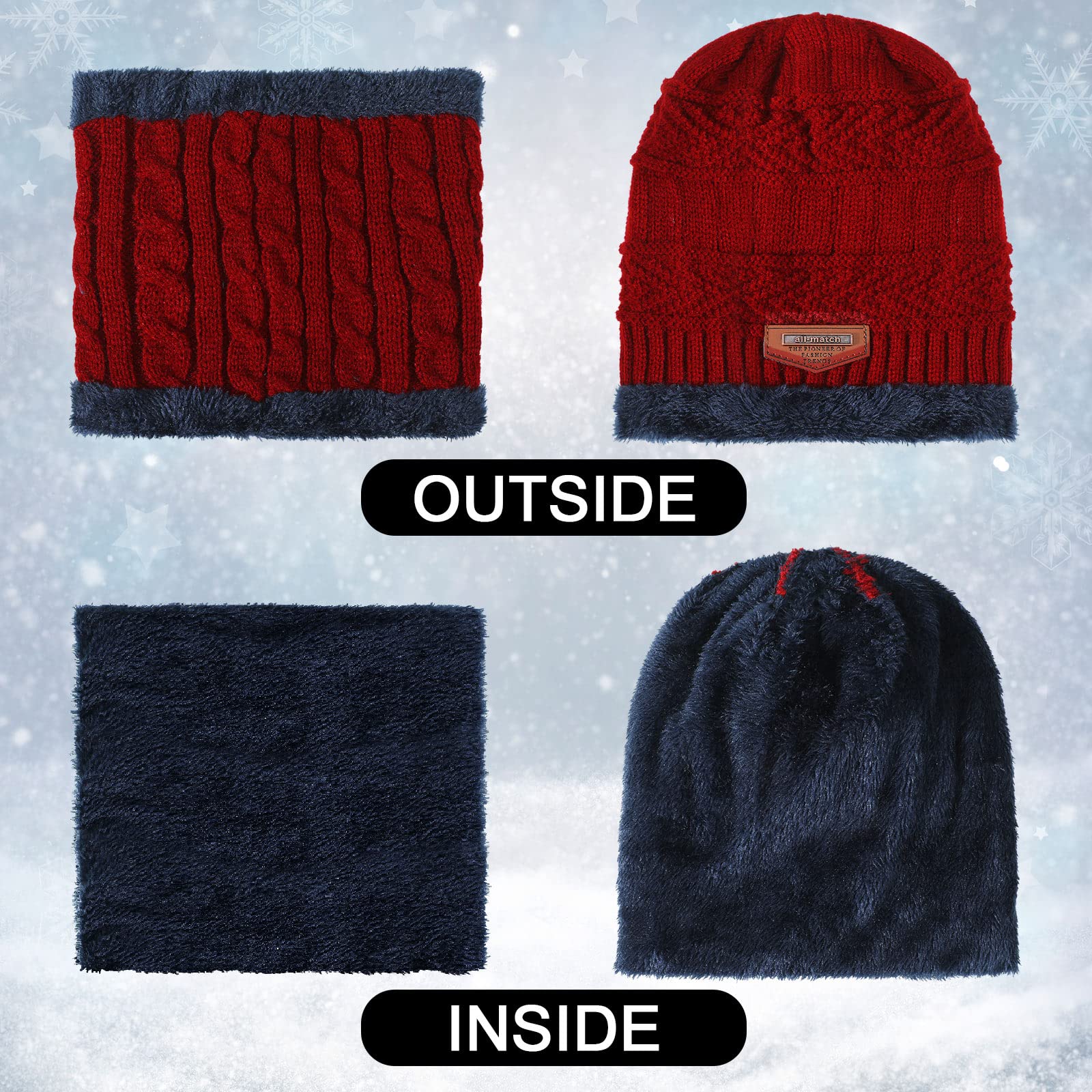 18 Stück Kinder Winter Mütze Schal Handschuhe Set Gestrickte Fleece Beanie Mütze Schals Touchscreen Handschuhe für 5-12 Jahre alt Mädchen und Jungen, Mehrfarbig, Einheitsgröße