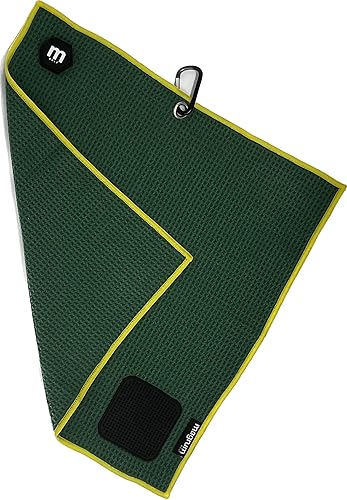 Miniatura 2 de Toalla de golf magnética (verdeamarillo)  Microfibra de calidad con absorción superior  Potente imán con fuerte sujeción  Depurador de club