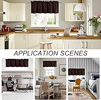 Vista 2 de DWCN Cortinas de cenefa para sala de estar, cenefa de cocina, cenefa corta sólida, cenefa de cortina de oscurecimiento de habitación, bolsillo