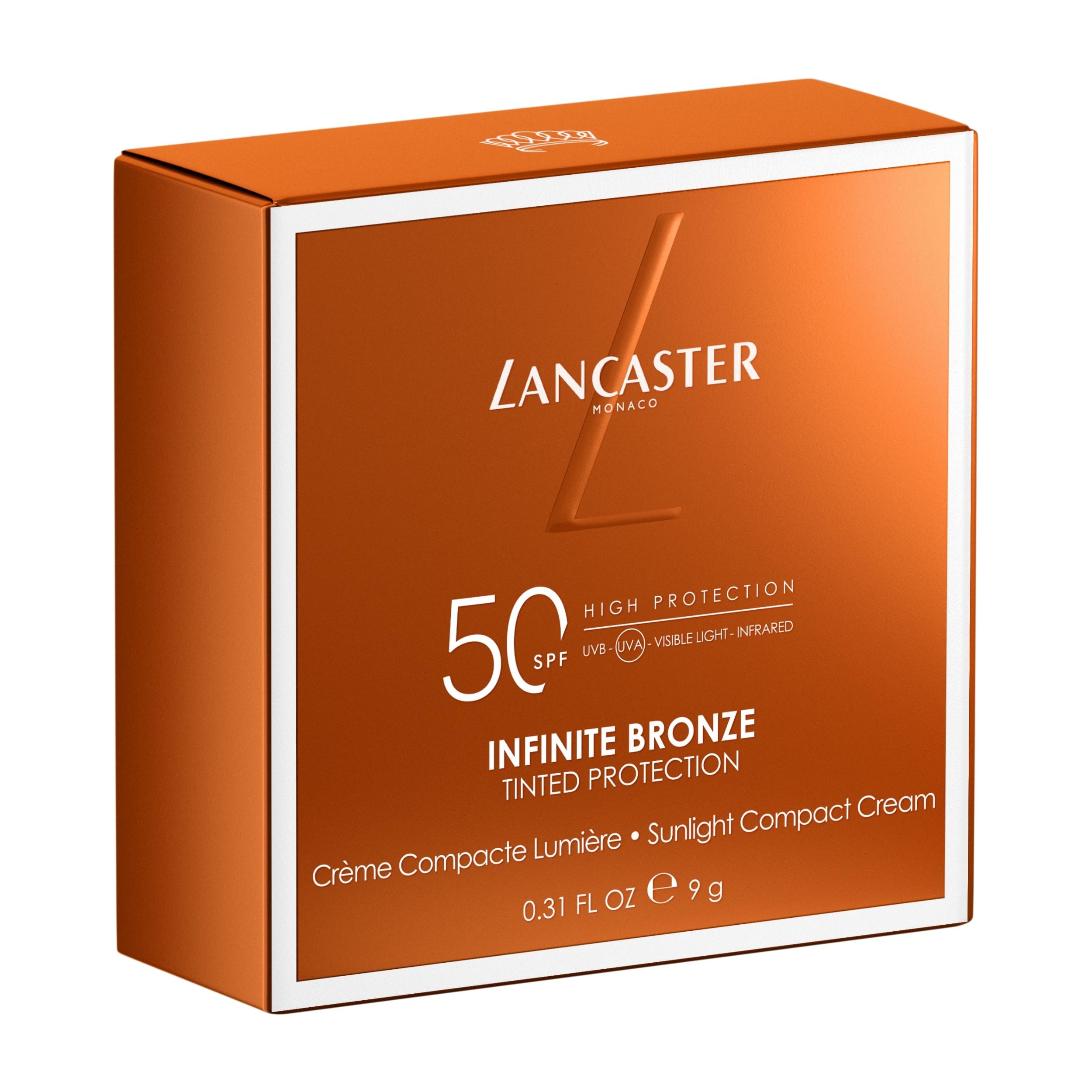 Lancaster Infinite Bronze - Fondotinta Compatto Solare SPF50, Protezione solare raggi UVB, UVA, Luce Visibile, Infrarossi, pelle abbronzata, protetta e idratata, adatto a tutti gli incarnati