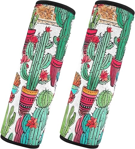 Miniatura 2 de Funda suave para cinturón de seguridad con diseño de cactus de jardín, funda para cinturón de seguridad lavable, funda acolchada para cinturón de