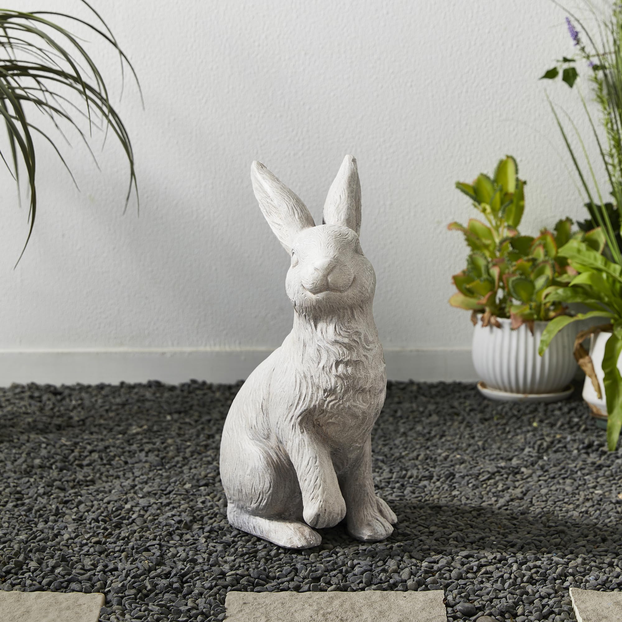 Amazon.com : Glitzhome MGO Sitting Rabbit Garden Statue Indoor and