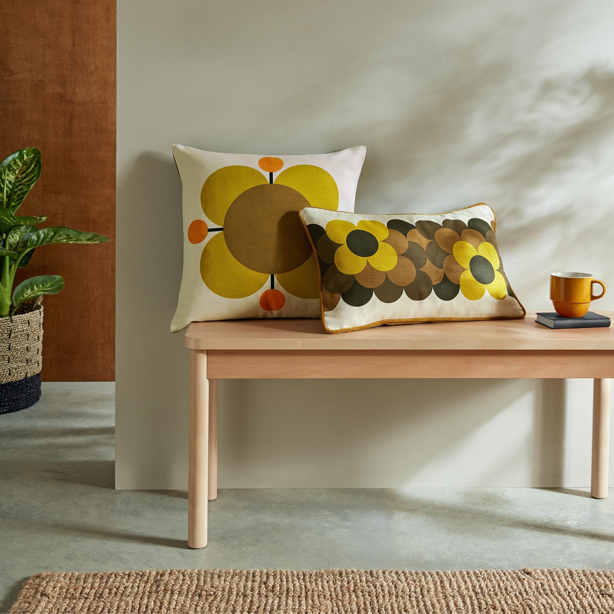 Orla Kiely Primrose Cushion - Atomic Flower - 100% Cotton 45Cm X 45Cm