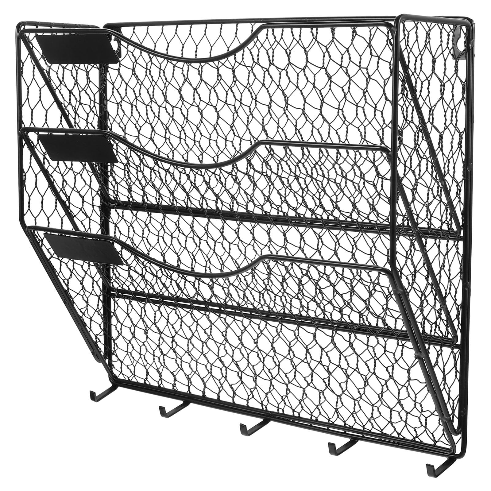 Organiseur de fichiers de bureau moderne et porte-magazines mural en fer noir