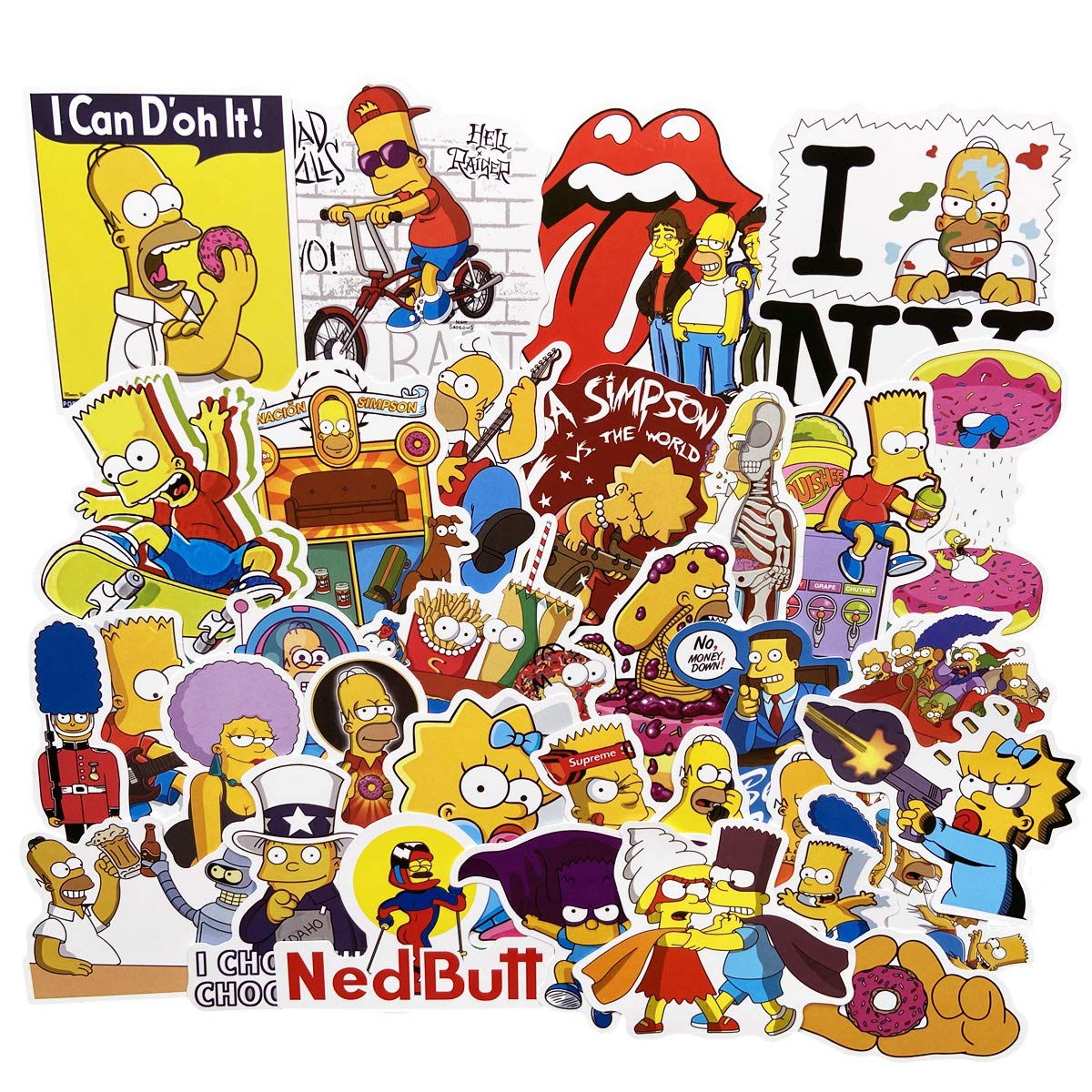 100 PCS Simpson Cartoon Stickers for Water Bottles, Funny Cute Stickers for Teens,Girls - Perfect for Waterbottle Laptop Hydro Flask Motorcycle Bicycle Skateboard Luggage Decal (Simpson 100)