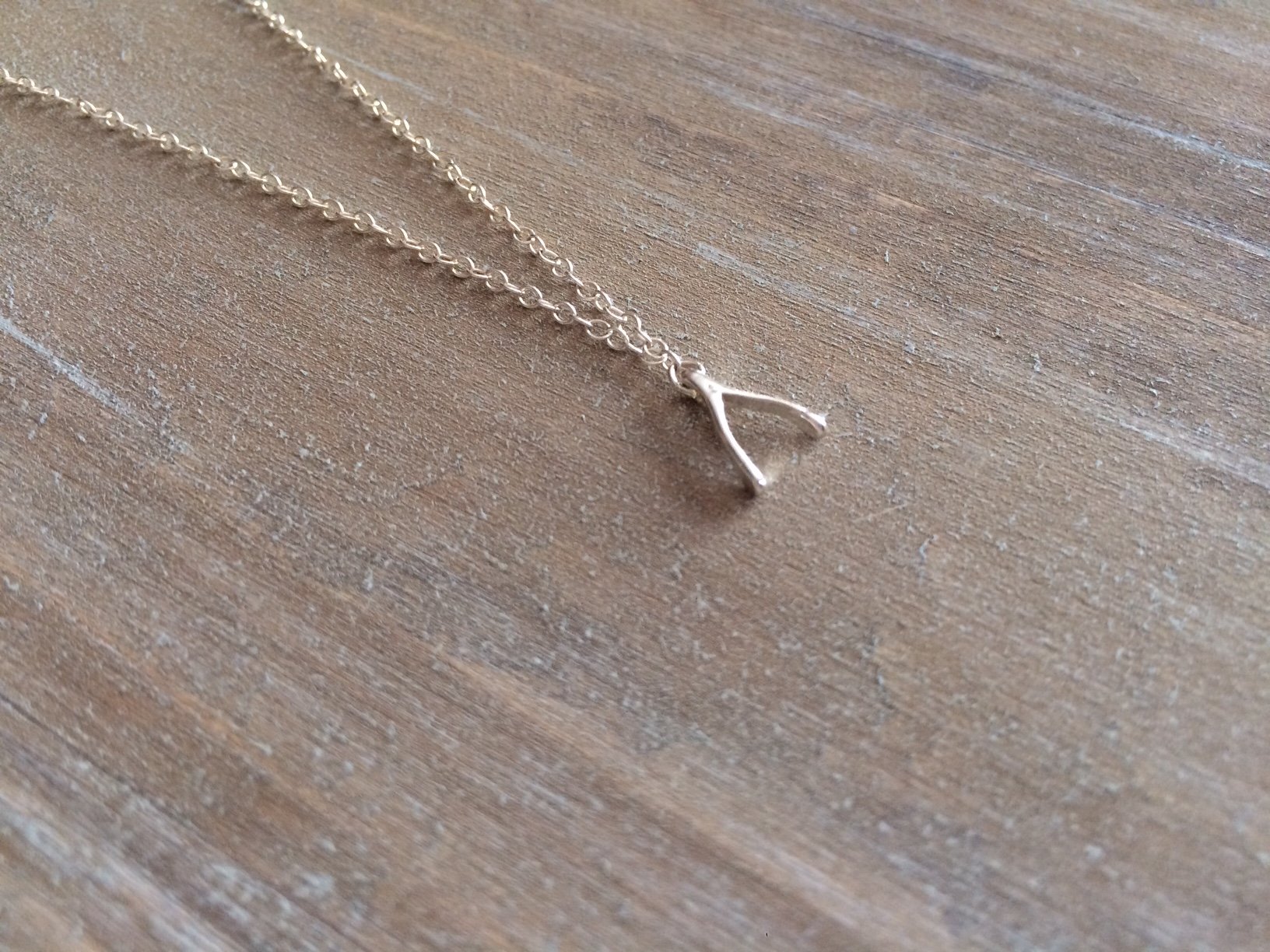 Sterling Silver Wishbone Pendant Necklace