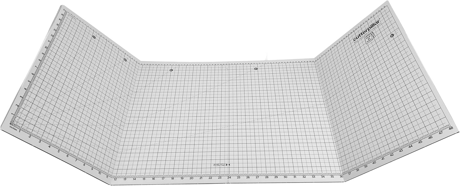 FLIP and FOLD 48 CutterPillar Versatile 5-IN-1 Mat for Travel and Storage - Fabric and Sewing Craft Projects - Self-Healing Mat 36"x48"-11"x17"