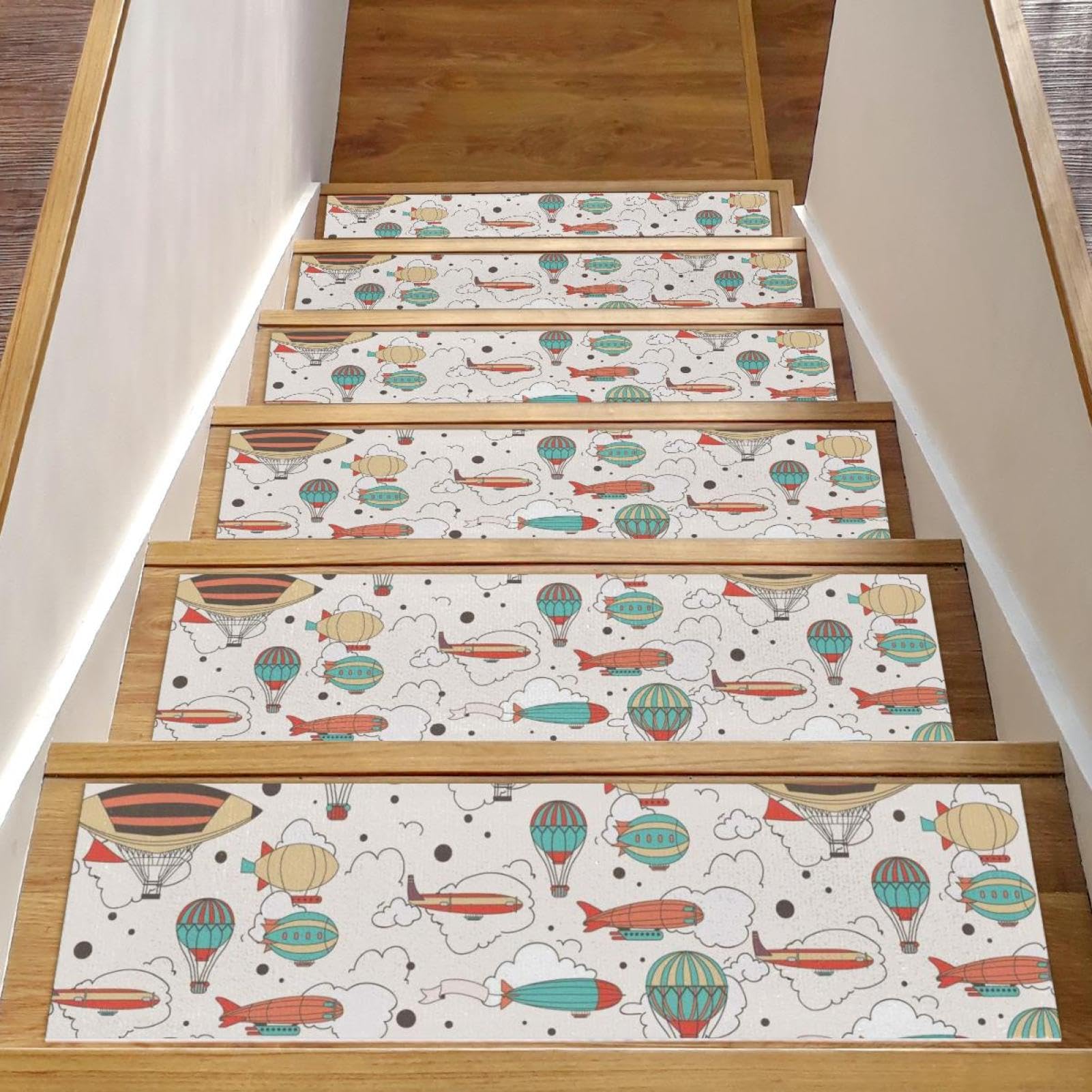 Tapis d'escalier antidérapants pour personnes âgées marches bois 20x76