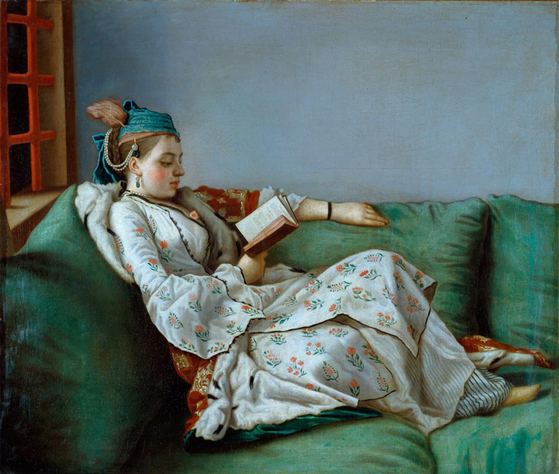 ARTXLXXBN Famous Painting Art Wall Decor Abstract Art Picture Maria Adelaide of France in Turkish Costume by Jean Étienne Liotard Animal Pictures for Home Decor 60x90cm