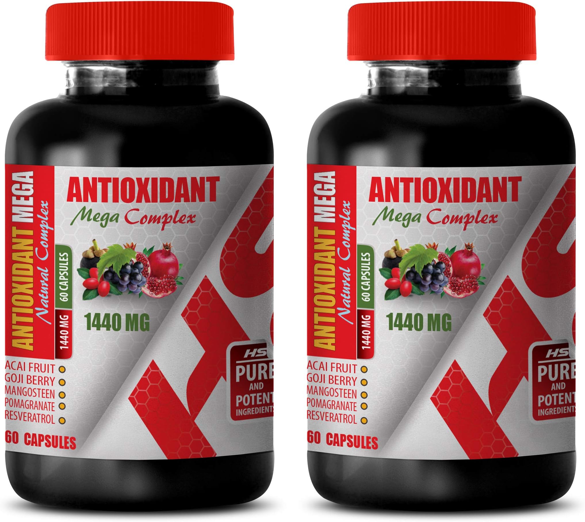 Focus Formula Support Brain Health - ANTIOXIDANT Natural MEGA Complex 1440 MG - Pomegranate Extract - 2 Bottles 120 Capsules