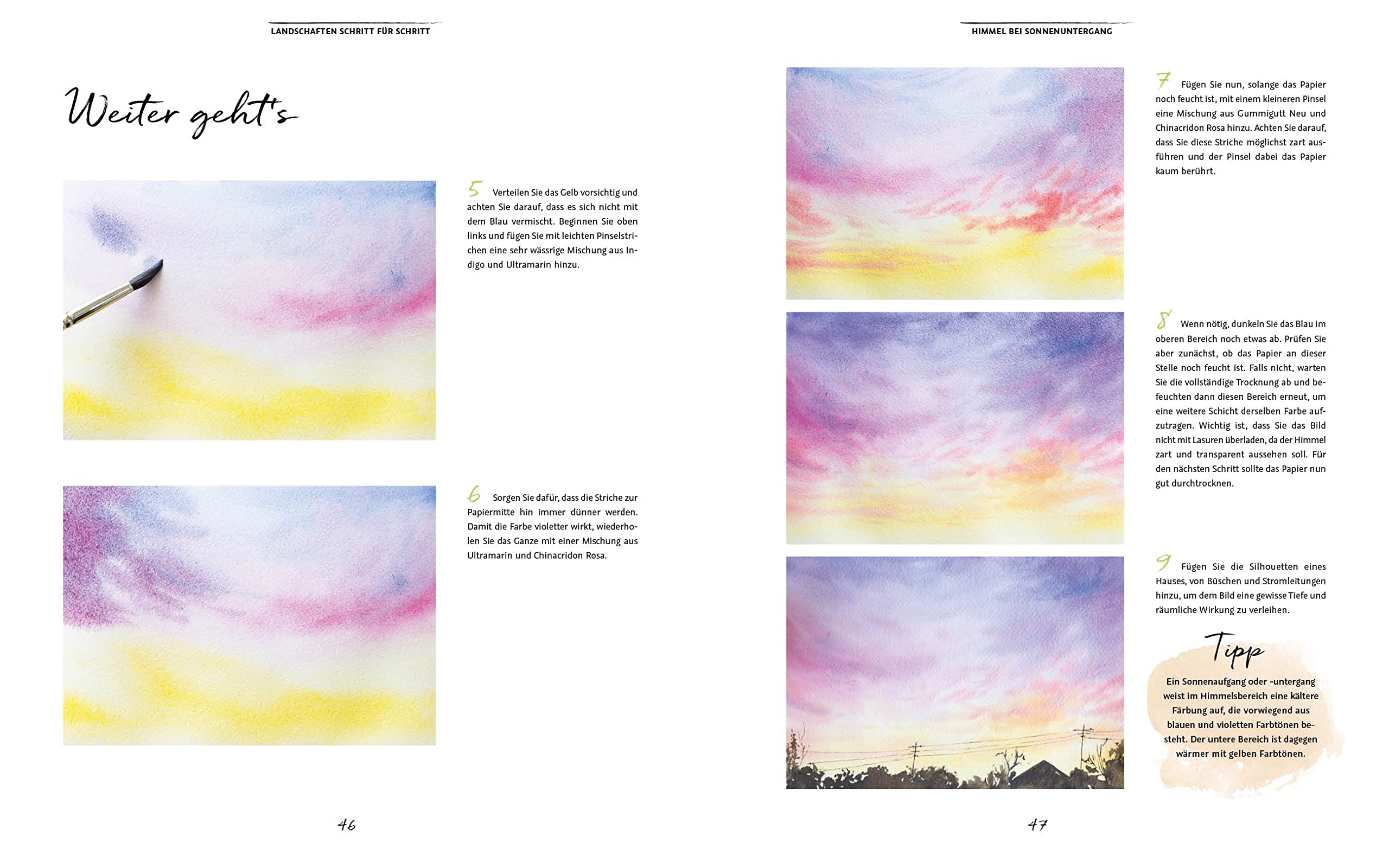 Die Kunst der Aquarellmalerei – Landschaften: Alle Watercolor-Grundlagen, Techniken und Motive Step by Step