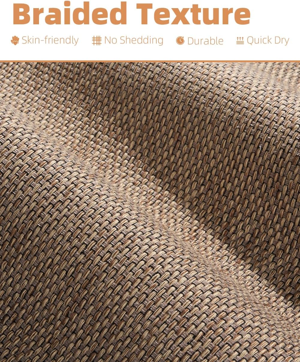 PADOOR Braided Toilet Rugs U Shaped, Non Slip Toilet Mats for Bathroom Floor Machine Washable Super Absorbent Contour Bath Rugs for Toilet Mat Quick Dry U Shaped Toilet Rug, 20''x24'' Brown - Image 3