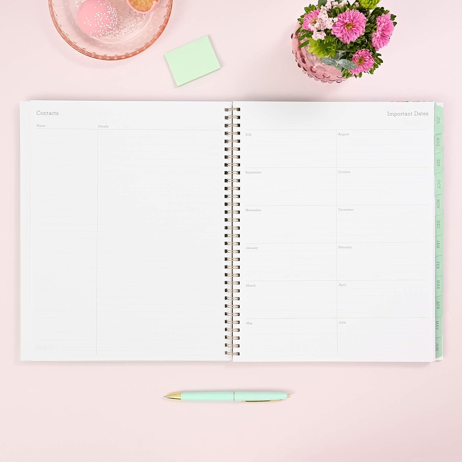 Blue Sky 2021-2022 Academic Year Weekly & Monthly Planner, 8.5" x 11", Frosted Flexible Cover, Wirebound, Laurel (131947) : Everything Else