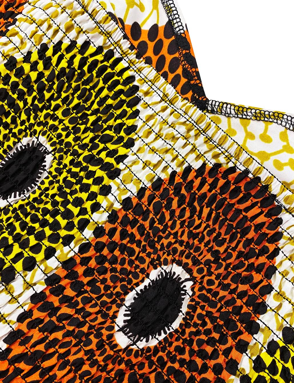 African Print Dress Ankara Wax Short Sleeve Dresses - Image 5