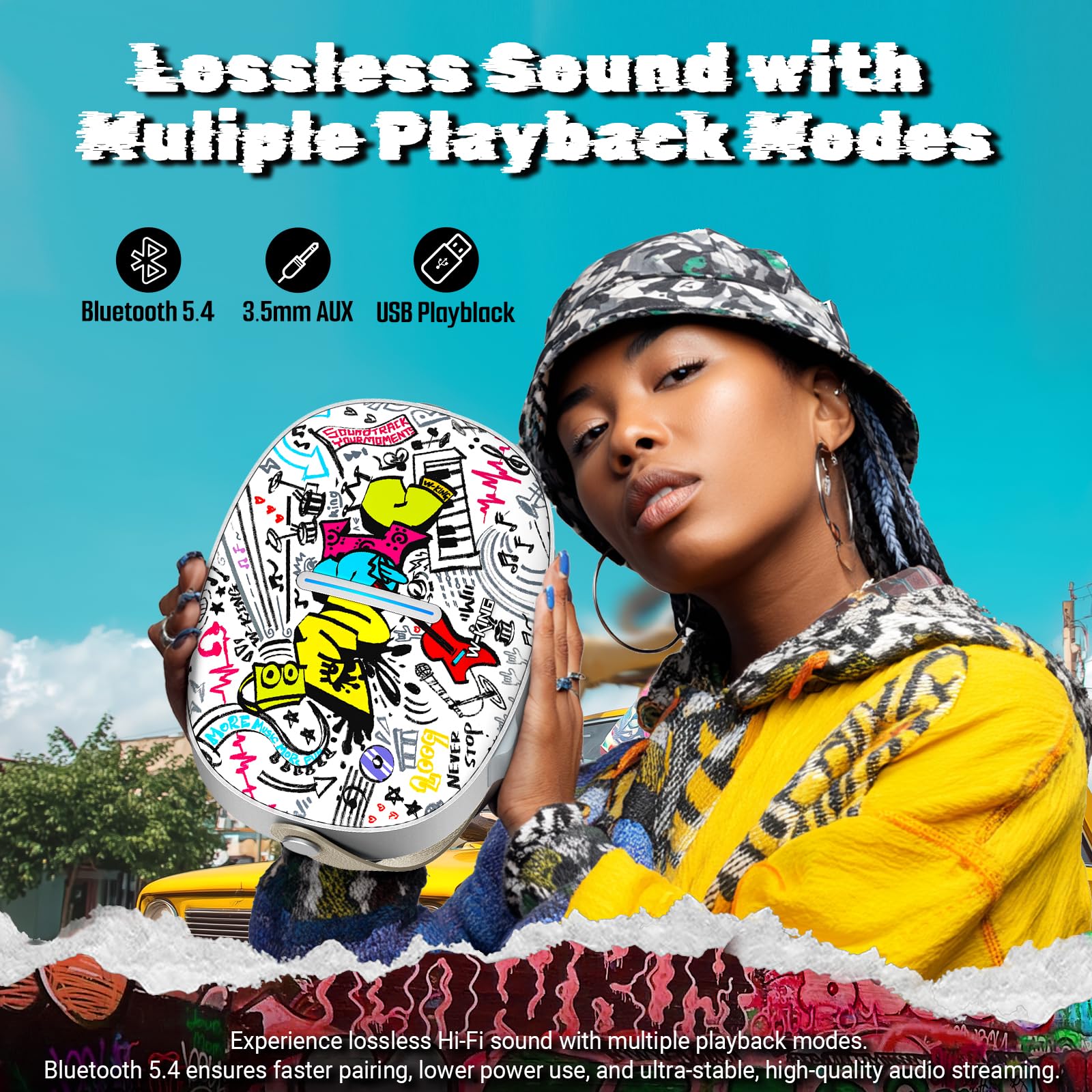 W-KING Cassa Bluetooth Potente Portatile Altoparlante, T8II 96W PICCO Party Wireless Bluetooth Speaker, Grande con 2 Subwoofer, Potenti Bass, Ricarica Rapida, BT5.4/U-disk/AUX/LED