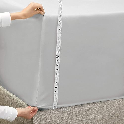 Miniatura 2 de Larry24 Sábana bajera ajustable de 18 a 21 pulgadas con bolsillo extra profundo para colchón alto, sábana de microfibra de doble cepillado suave y