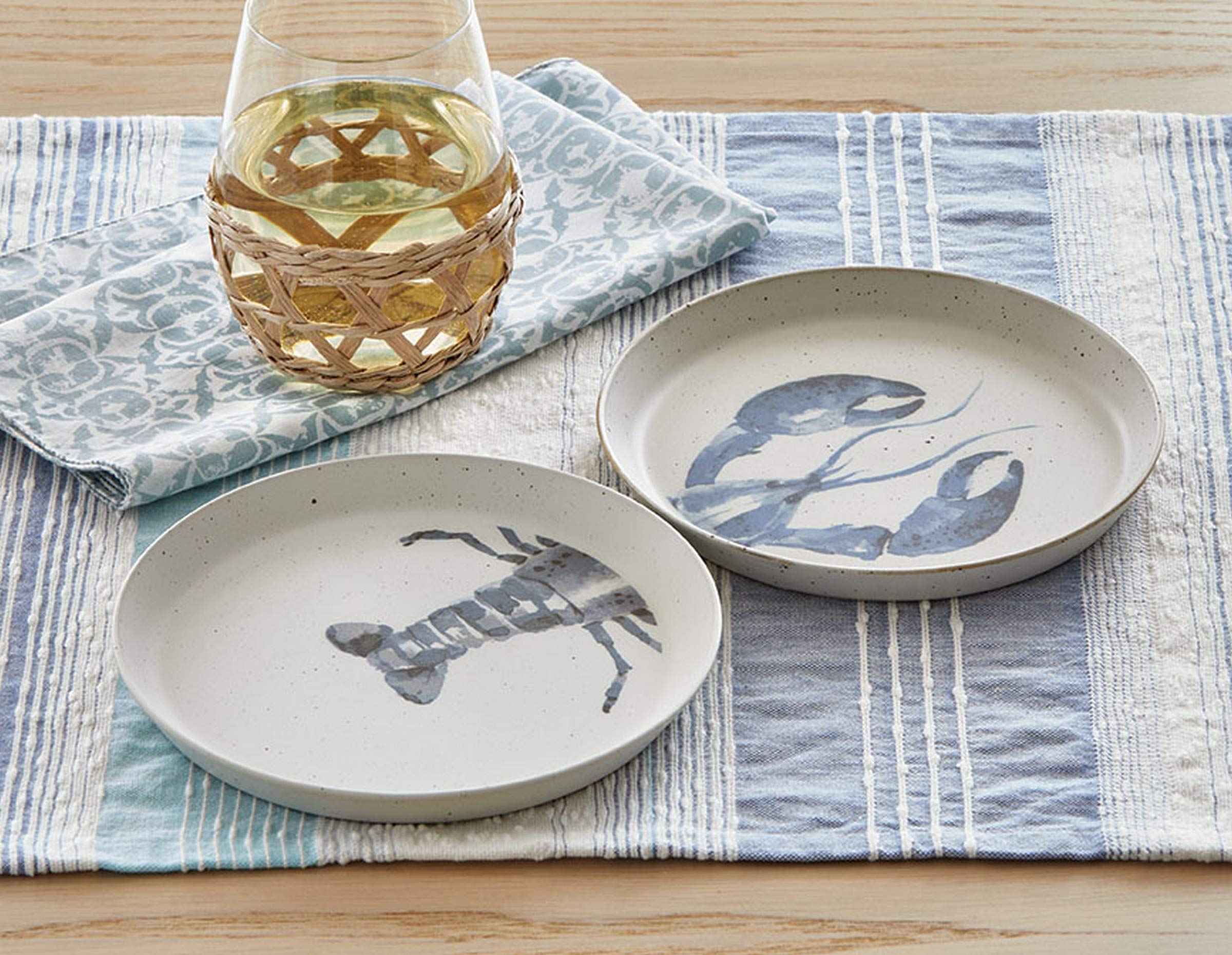 tag Lobster Appetizer Plate Set Of 2 7inLx7inWx0.5inH Blue