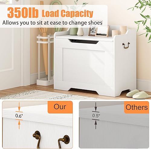 Miniatura 3 de IDEALHOUSE Cofre de almacenamiento, baúl de juguetes de 24.8 pulgadas para niños y niñas, caja de juguetes grande de madera para niños, banco de