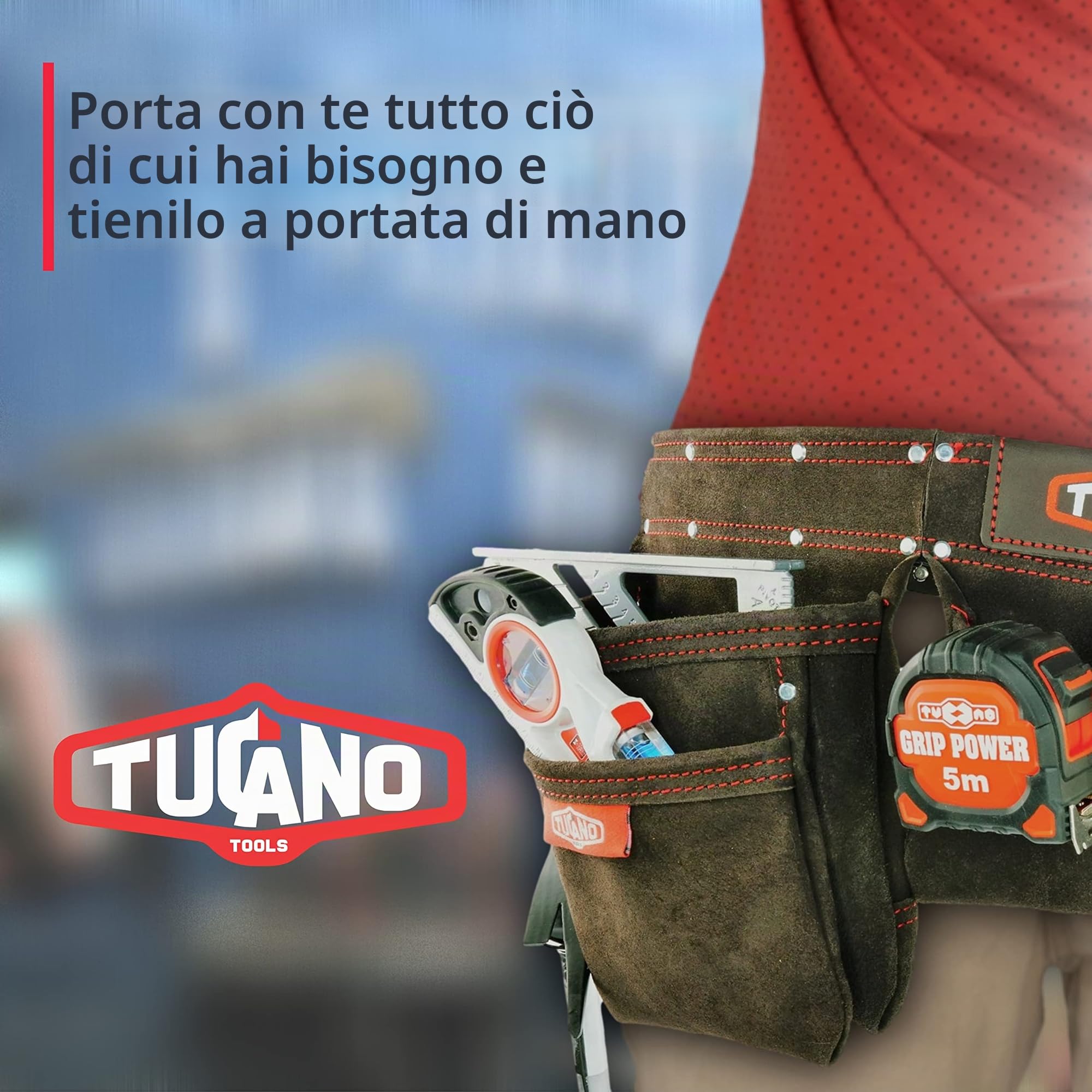 Cintura in pelle per corniciai e falegnami.Perfetta cintura portautensili per elettricisti e comoda cintura portautensili per donne.12 tasche portautensili per una grande capacità.Dimensioni da S-XXL