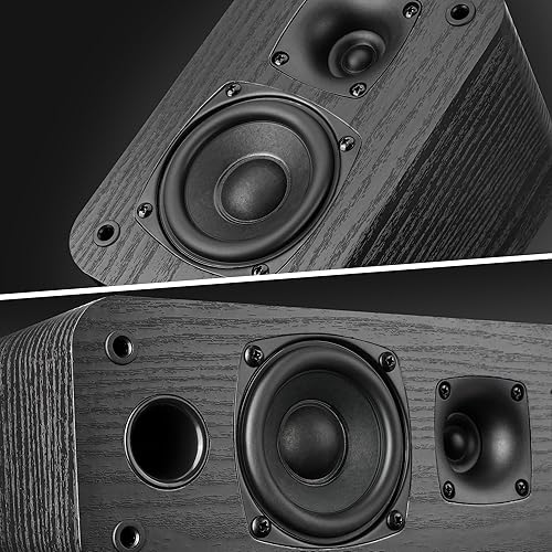 Miniatura 2 de Saiyin Sistema de cine en casa 5.0, altavoces de sonido envolvente HiFi de 100 W con sonido envolvente estéreo y grano de madera Rretro clásico para