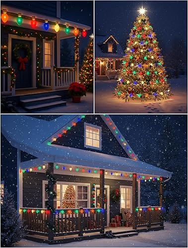 Miniatura 7 de Luces gigantes de Navidad para exteriores, 16 pies, luces de Navidad gigantes luces de cadena con 10 bombillas grandes multicolores, luces Varios