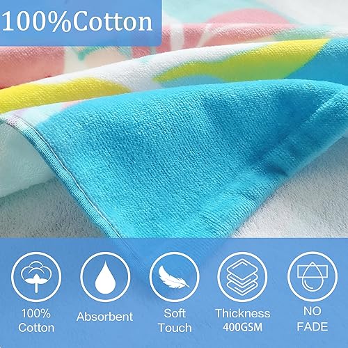 Miniatura 26 de Toalla de baño/piscina/playa con capucha, para bebés, niños y niñas de 3 a 12 años, tamaño extra grande, 30 x 50 pulgadas, algodón absorbente súper