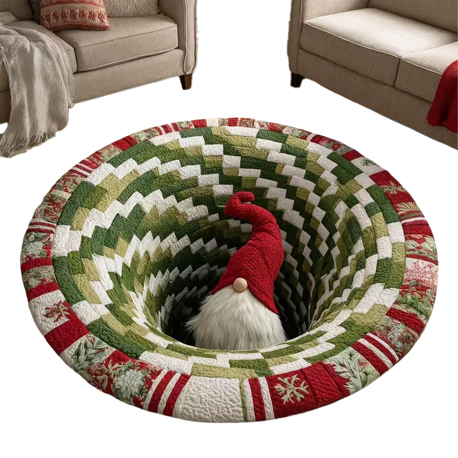 Tapis de Noël 3D pour salon et cuisine, paillasson décoratif lavable