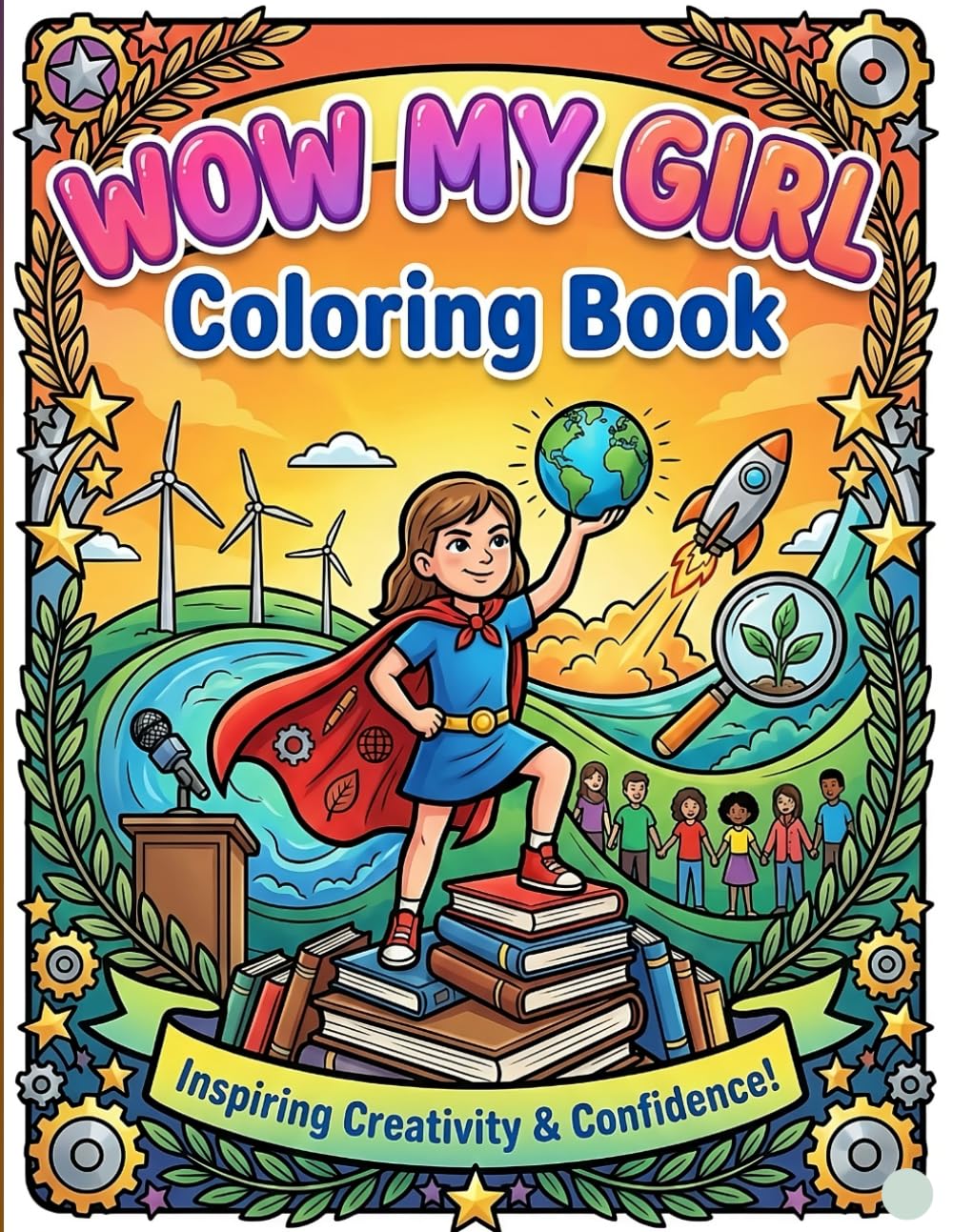 WOW MY GIRL COLORING BOOK: SIZE 8.5*11 | PAGES 65 | GIRLS MOTIVATIONAL,INSPIRATIONAL ,PROFESSIONAL ,POSITIVE ,CHILD DREAMS QUOTES AND MORE | COLOR TEST PAGE INCLUDED
