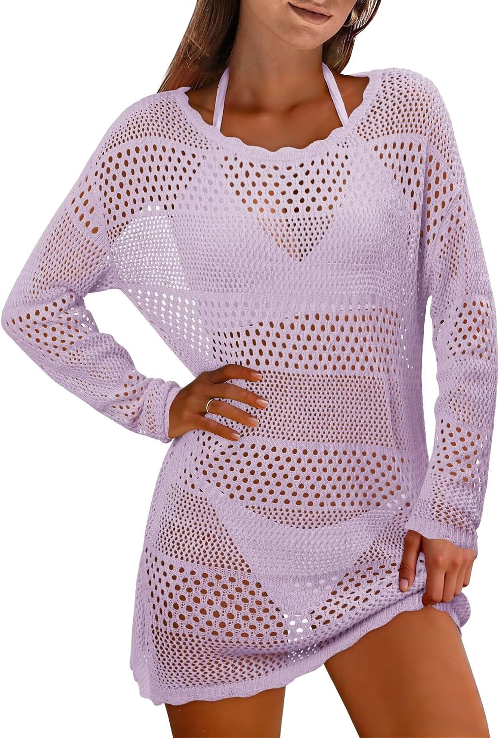 ONLYSHE Womens Swimsuit Crochet Swim Cover Up Summer Bathing Suit Swimwear Beach Dress Vacation Clothes 2026