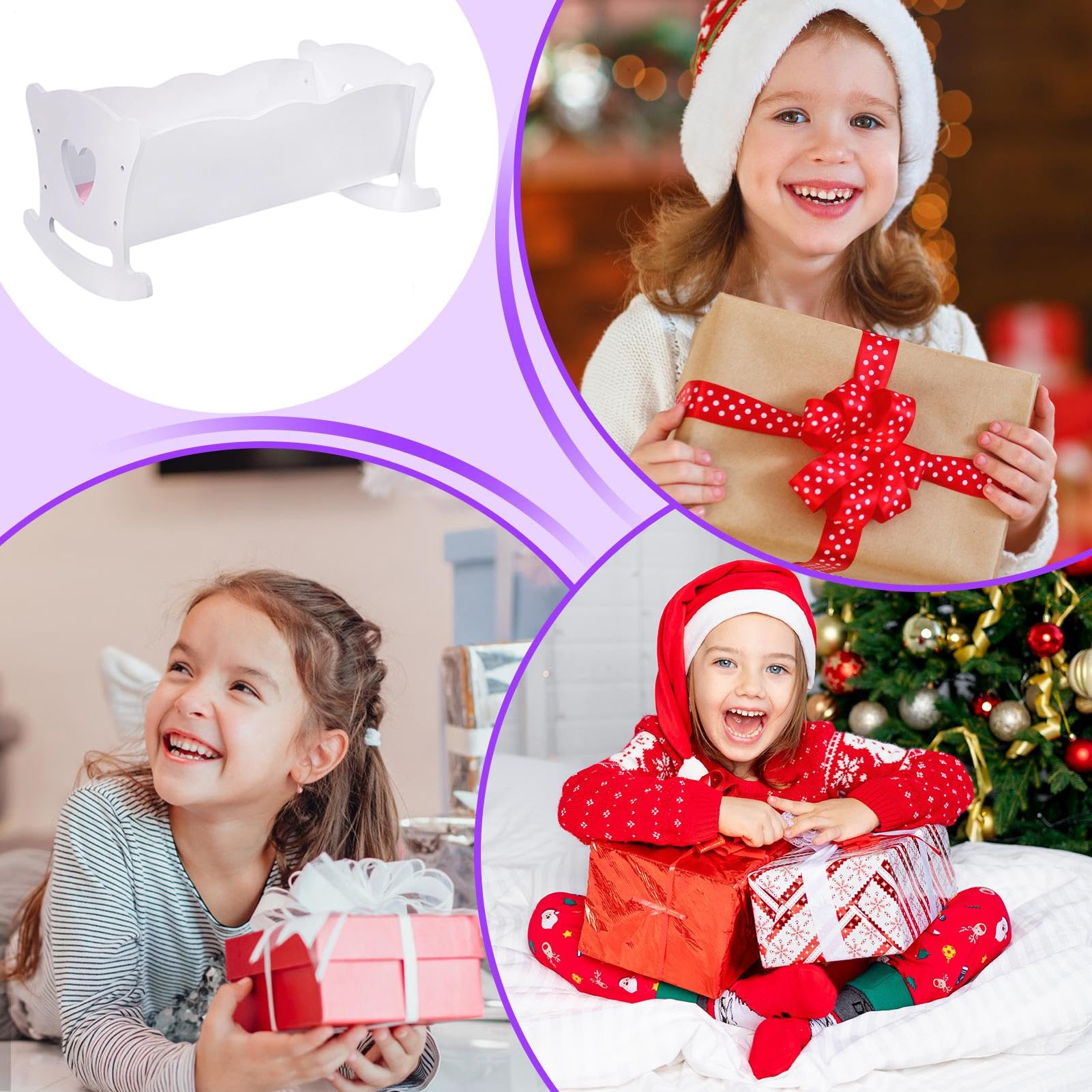 Puppenwiege Spielzeug Spaßiges und Niedliches Holzspielset für | Schaukelndes Puppenbett Für Rollenspiele Für und Mädchen im Vorschulalter und Kindergartenkinder